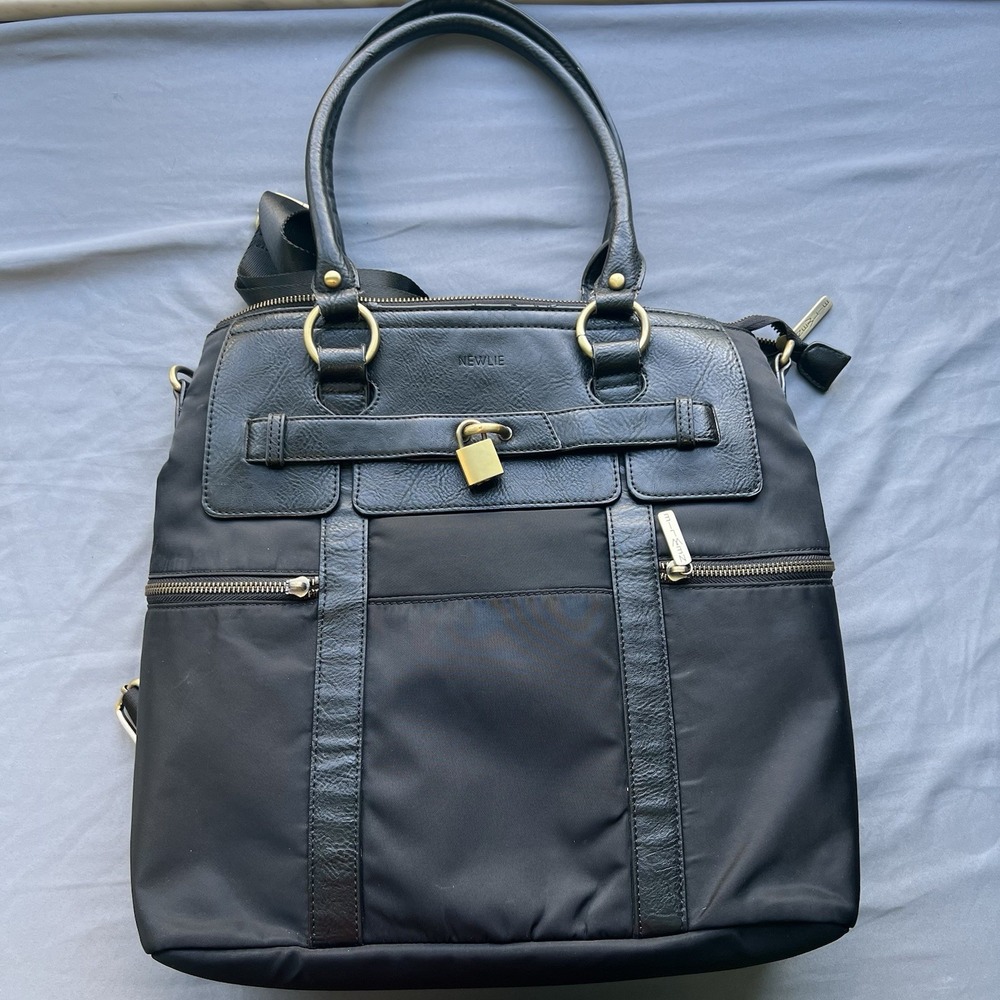 Newlie Louise Backpack Diaper Bag Detailed With Antique Brass Hardware